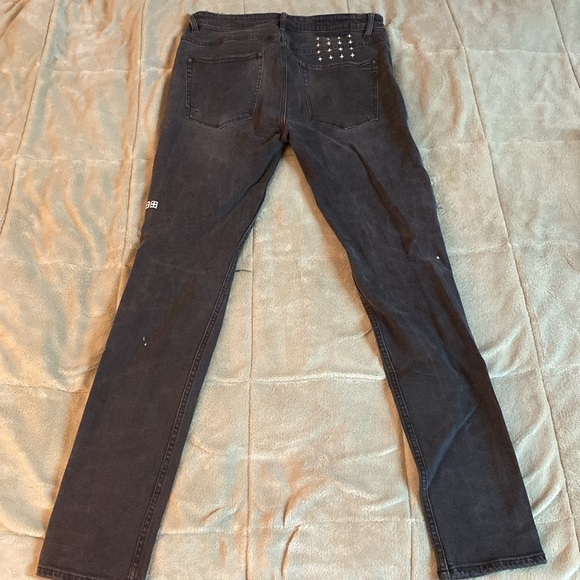 Ksubi Chitch Krow Krushed Ripped Slim Skinny Jeans “Faded Black” - Picture 3 of 7